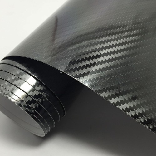 Black carbon fibre vinyl - black,